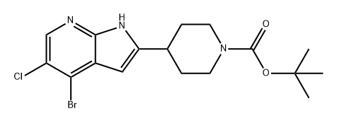 1-Piperidinecarboxylic acid, 4-(4-bromo-5-chloro-1H-pyrrolo[2,3-b]pyridin-2-yl)-, 1,1-dimethylethyl ester Structure