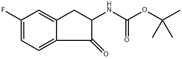 (5-Fluoro-1-oxo-indan-2-yl)-carbamic acid tert-butyl ester Structure