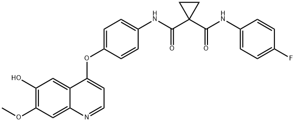 1,1-Cyclopropanedicarboxamide, N-(4-fluorophenyl)-N'-[4-[(6-hydroxy-7-methoxy-4-quinolinyl)oxy]phenyl]- Structure