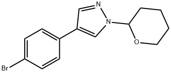 1H-Pyrazole, 4-(4-bromophenyl)-1-(tetrahydro-2H-pyran-2-yl)- Structure