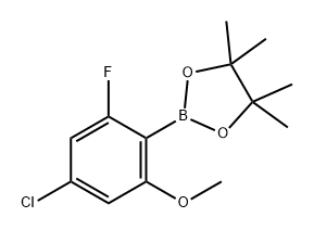 1,3,2-Dioxaborolane, 2-(4-chloro-2-fluoro-6-methoxyphenyl)-4,4,5,5-tetramethyl- 구조식 이미지