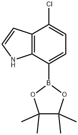 1H-Indole, 4-chloro-7-(4,4,5,5-tetramethyl-1,3,2-dioxaborolan-2-yl)- 구조식 이미지