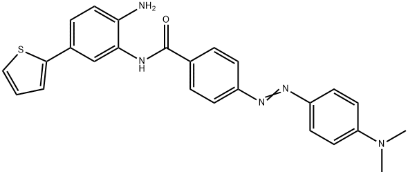 Benzamide, N-[2-amino-5-(2-thienyl)phenyl]-4-[2-[4-(dimethylamino)phenyl]diazenyl]- Structure