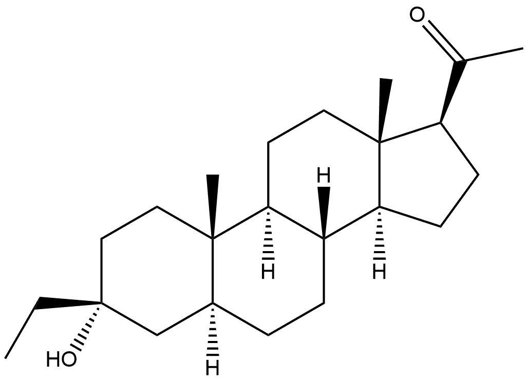 (3α,5α)-3-Ethyl-3-hydroxypregnan-20-one Structure