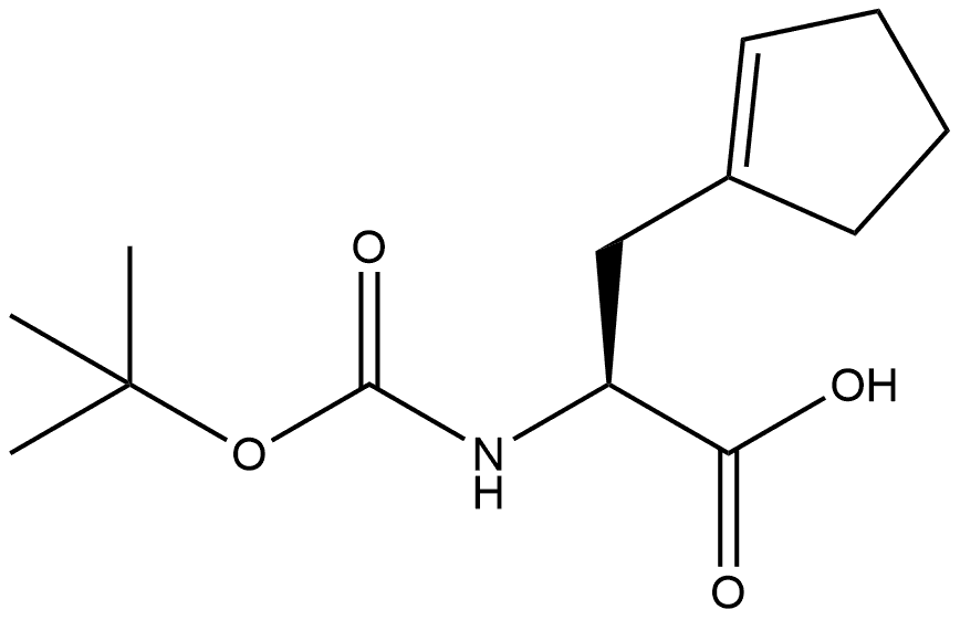 1-Cyclopentene-1-propanoic acid, α-[[(1,1-dimethylethoxy)carbonyl]amino]-, (αS)- 구조식 이미지