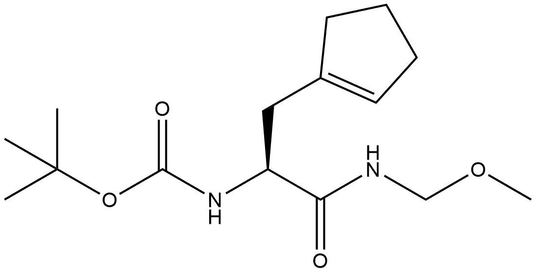 Carbamic acid, N-[(1S)-1-(1-cyclopenten-1-ylmethyl)-2-(methoxymethylamino)-2-oxoethyl]-, 1,1-dimethylethyl ester 구조식 이미지