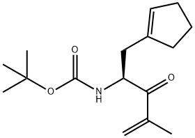 Carbamic acid, N-[(1S)-1-(1-cyclopenten-1-ylmethyl)-3-methyl-2-oxo-3-buten-1-yl]-, 1,1-dimethylethyl ester Structure