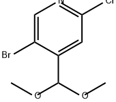 Pyridine, 5-bromo-2-chloro-4-(dimethoxymethyl)- Structure