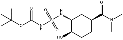 Carbamic acid, N-[[[(1R,2R,5S)-5-[(dimethylamino)carbonyl]-2-hydroxycyclohexyl]amino]sulfonyl]-, 1,1-dimethylethyl ester Structure