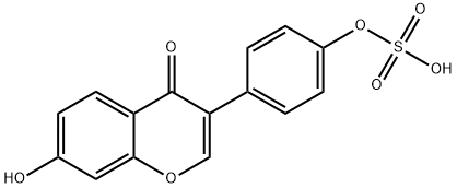 4H-1-Benzopyran-4-one, 7-hydroxy-3-[4-(sulfooxy)phenyl]- Structure