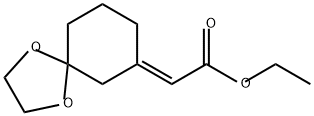 Acetic acid, 2-(1,4-dioxaspiro[4.5]dec-7-ylidene)-, ethyl ester, (2E)- Structure