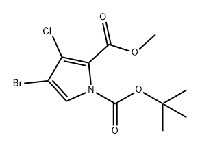 1H-Pyrrole-1,2-dicarboxylic acid, 4-bromo-3-chloro-, 1-(1,1-dimethylethyl) 2-methyl ester 구조식 이미지