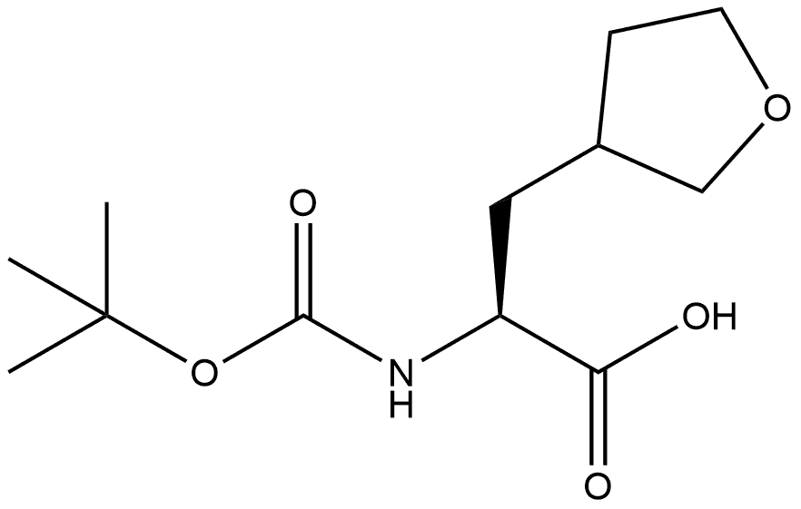 3-Furanpropanoic acid, α-[[(1,1-dimethylethoxy)carbonyl]amino]tetrahydro-, (αS)- Structure