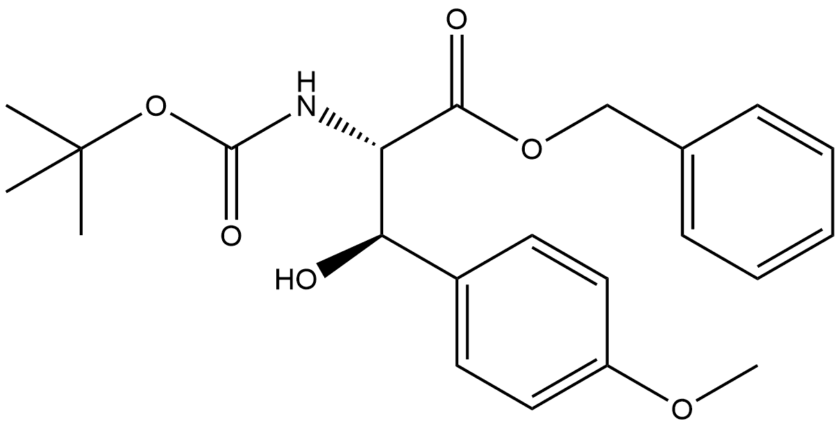 L-Tyrosine, N-[(1,1-dimethylethoxy)carbonyl]-β-hydroxy-O-methyl-, phenylmethyl ester, (βR)- 구조식 이미지