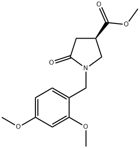 3-Pyrrolidinecarboxylic acid, 1-[(2,4-dimethoxyphenyl)methyl]-5-oxo-, methyl ester, (3R)- Structure