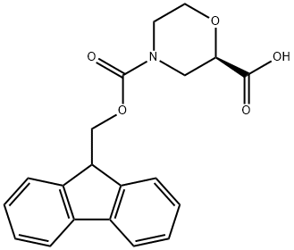 2,4-Morpholinedicarboxylic acid, 4-(9H-fluoren-9-ylmethyl) ester, (2R)- Structure