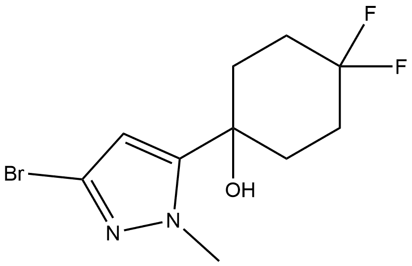 1-(3-bromo-1-methyl-1H-pyrazol-5-yl)-4,4-difluorocyclohexanol Structure