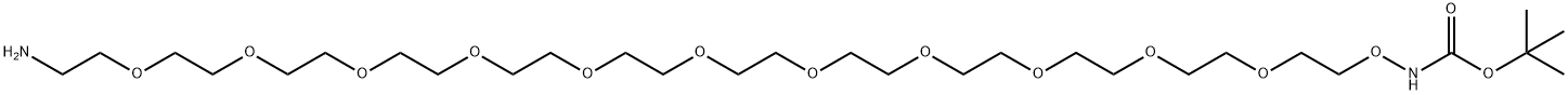 3,6,9,12,15,18,21,24,27,30,33,36-Dodecaoxa-2-azaoctatriacontanoic acid, 38-amino-, 1,1-dimethylethyl ester 구조식 이미지
