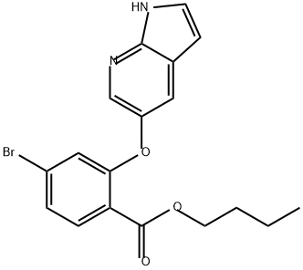 Benzoic acid, 4-bromo-2-(1H-pyrrolo[2,3-b]pyridin-5-yloxy)-, butyl ester 구조식 이미지