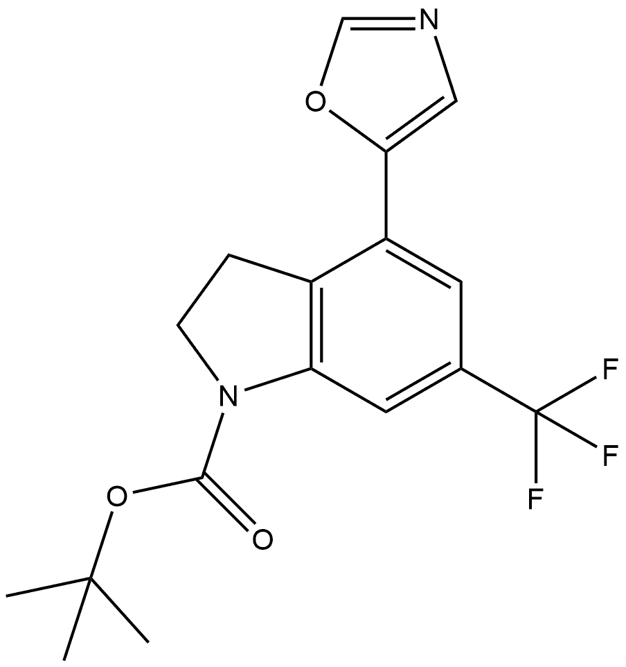 tert-butyl 4-(oxazol-5-yl)-6-(trifluoromethyl)indoline-1-carboxylate Structure