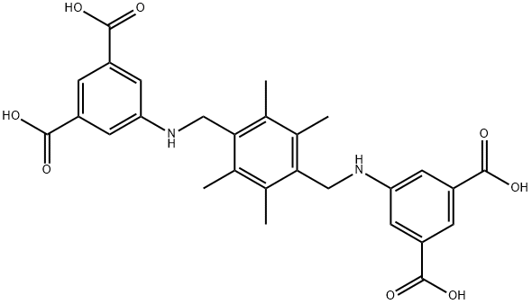 1,3-Benzenedicarboxylic acid, 5,5'-[(2,3,5,6-tetramethyl-1,4-phenylene)bis(methyleneimino)]bis- Structure