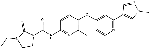 3-ethyl-N-(6-methyl-5-((2-(1-methyl-1H-pyrazol-4-yl)pyridin-4-yl)oxy)pyridin-2-yl)-2-oxoimidazolidine-1-carboxamide Structure