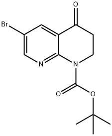 1,1-Dimethylethyl 6-bromo-3,4-dihydro-4-oxo-1,8-naphthyridine-1(2H)-carboxylate Structure