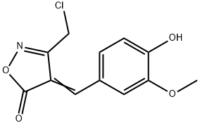 5(4H)-Isoxazolone, 3-(chloromethyl)-4-[(4-hydroxy-3-methoxyphenyl)methylene]- Structure