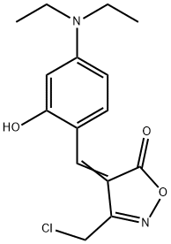 5(4H)-Isoxazolone, 3-(chloromethyl)-4-[[4-(diethylamino)-2-hydroxyphenyl]methylene]- Structure