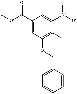 Benzoic acid, 4-iodo-3-nitro-5-(phenylmethoxy)-, methyl ester Structure
