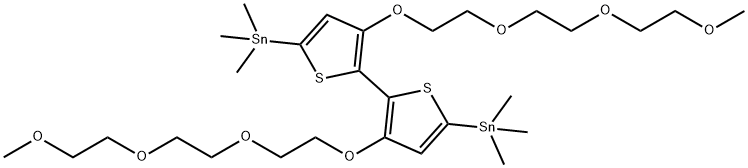 Stannane, 1,1'-[3,3'-bis[2-[2-(2-methoxyethoxy)ethoxy]ethoxy][2,2'-bithiophene]-5,5'-diyl]bis[1,1,1-trimethyl- Structure