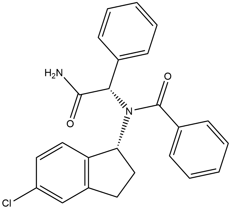 N-((S)-2-amino-2-oxo-1-phenylethyl)-N-((R)-5-chloro-2,3-dihydro-1H-inden-1-yl)benzamide Structure