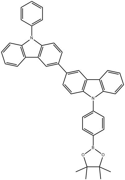 3,3'-Bi-9H-carbazole, 9-phenyl-9'-[4-(4,4,5,5-tetramethyl-1,3,2-dioxaborolan-2-yl)phenyl]- 구조식 이미지