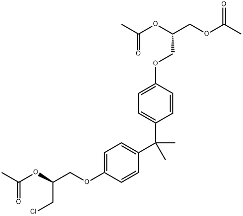 1,2-Propanediol, 3-[4-[1-[4-[(2S)-2-(acetyloxy)-3-chloropropoxy]phenyl]-1-methylethyl]phenoxy]-, 1,2-diacetate, (2R)- Structure