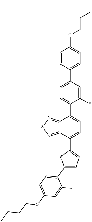 2,1,3-Benzothiadiazole, 4-(4'-butoxy-3-fluoro[1,1'-biphenyl]-4-yl)-7-[5-(4-butoxy-2-fluorophenyl)-2-thienyl]- Structure