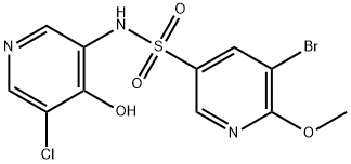 3-Pyridinesulfonamide, 5-bromo-N-(5-chloro-4-hydroxy-3-pyridinyl)-6-methoxy- 구조식 이미지