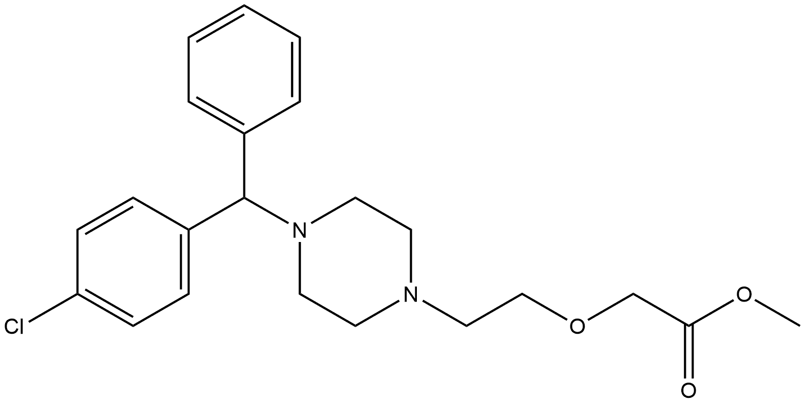 Acetic acid, [2-[4-[(4-chlorophenyl)phenylmethyl]-1-piperazinyl]ethoxy]-, methyl ester, (+)- (9CI) Structure