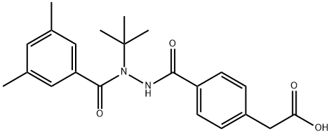 Benzeneacetic acid, 4-[[2-(3,5-dimethylbenzoyl)-2-(1,1-dimethylethyl)hydrazinyl]carbonyl]- Structure