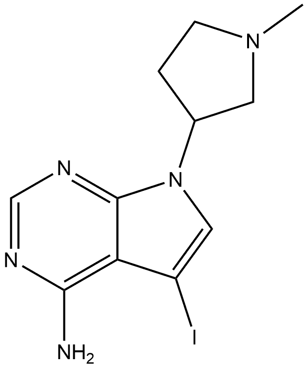 5-iodo-7-(1-methylpyrrolidin-3-yl)-7H-pyrrolo[2,3-d]pyrimidin-4-amine Structure