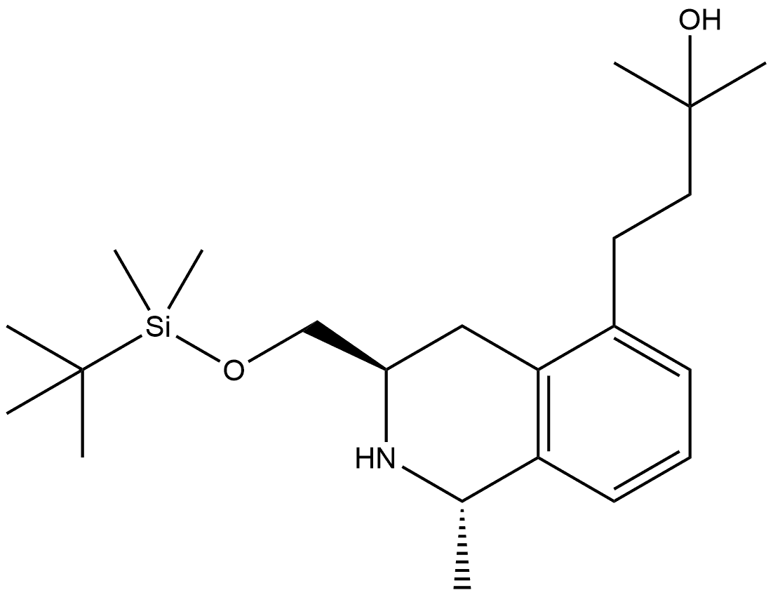 5-Isoquinolinepropanol, 3-[[[(1,1-dimethylethyl)dimethylsilyl]oxy]methyl]-1,2,3,4-tetrahydro-α,α,1-trimethyl-, (1S,3R)- Structure