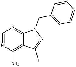 1-benzyl-3-iodo-1H-pyrazolo[3,4-d]pyrimidin-4-amine 구조식 이미지