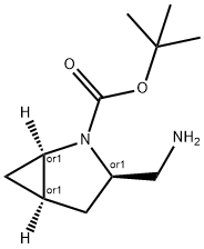 rel-tert-butyl (1R,3R,5R)-3-(aminomethyl)-2-azabicyclo[3.1.0]hexane-2-carboxylate Structure