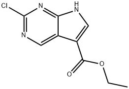 7H-Pyrrolo[2,3-d]pyrimidine-5-carboxylic acid, 2-chloro-, ethyl ester Structure