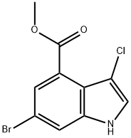 1H-Indole-4-carboxylic acid, 6-bromo-3-chloro-, methyl ester 구조식 이미지