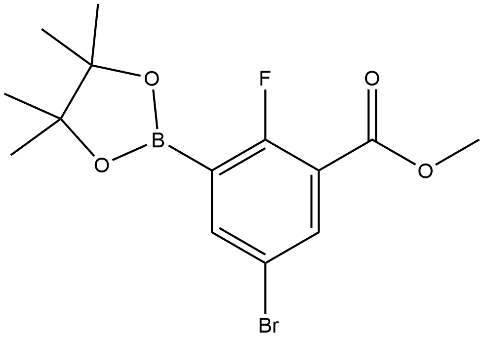 methyl 5-bromo-2-fluoro-3-(4,4,5,5-tetramethyl-1,3,2-dioxaborolan-2-yl)benzoate Structure