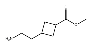 Cyclobutanecarboxylic acid, 3-(2-aminoethyl)-, methyl ester Structure