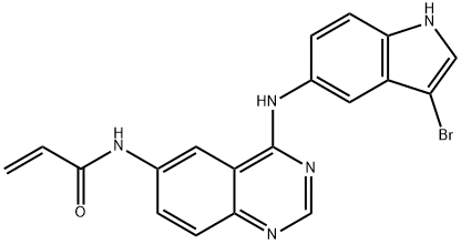 2-Propenamide, N-[4-[(3-bromo-1H-indol-5-yl)amino]-6-quinazolinyl]- Structure