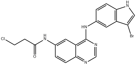 Propanamide, N-[4-[(3-bromo-1H-indol-5-yl)amino]-6-quinazolinyl]-3-chloro- Structure