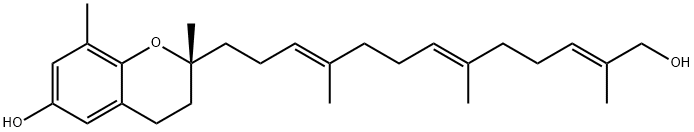 2H-1-Benzopyran-6-ol, 3,4-dihydro-2-[(3E,7E,11E)-13-hydroxy-4,8,12-trimethyl-3,7,11-tridecatrien-1-yl]-2,8-dimethyl-, (2R)- Structure