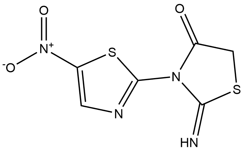 2-imino-3-(5-nitrothiazol-2-yl)thiazolidin-4-one Structure